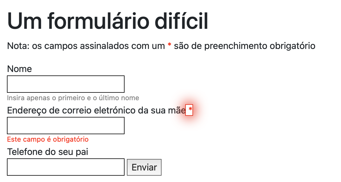 ANDI informa que o asterisco é proveniente da CSS
